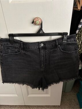 Loft Cut Off Black Wash Denim Shorts